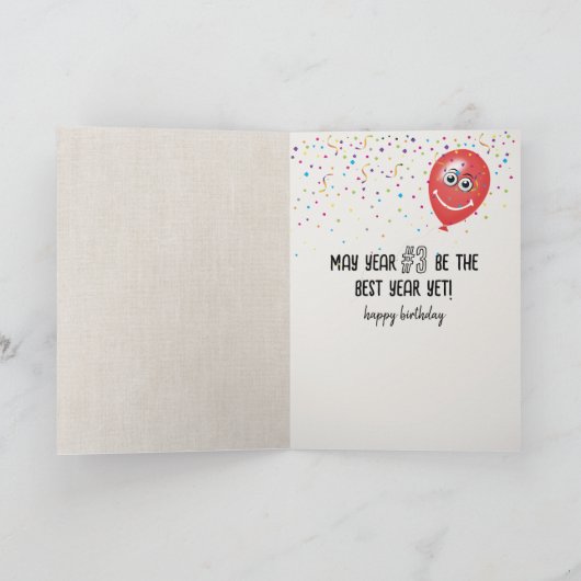 3e jaarballon met tabletkat kaart (Binnen)