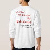 3e jaarlijkse anti-Valentijnse Milwaukee Pub-Crawl Trui (Achterkant)