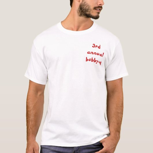 3e jaarlijkse bobby-q t-shirt (Voorkant)