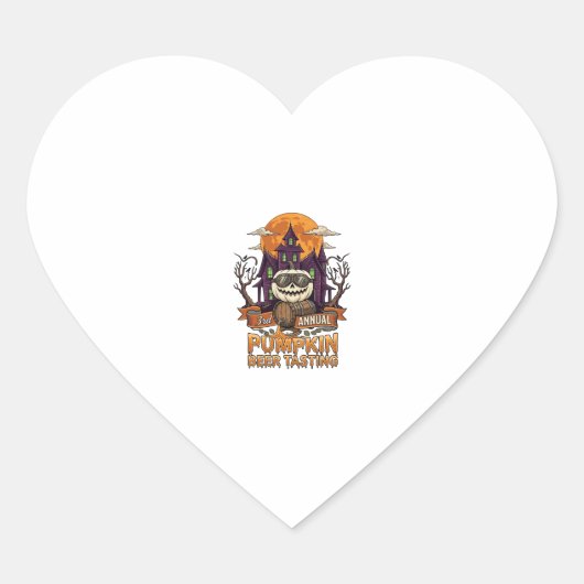 3e jaarlijkse Pumpkin Beer Tasting Halloween Spoke Hart Sticker (Voorkant)