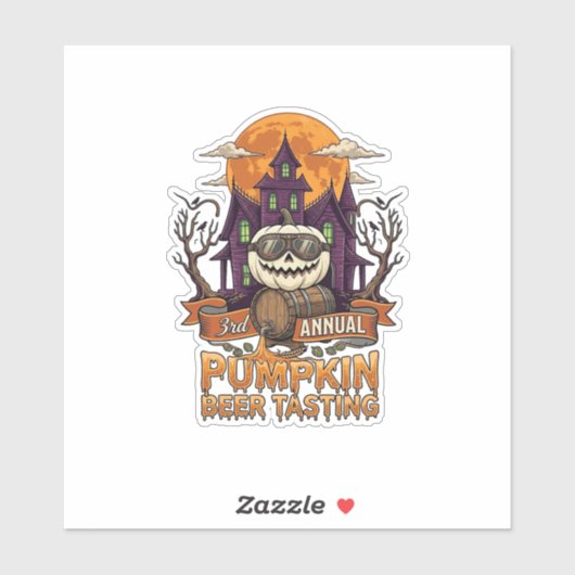 3e jaarlijkse Pumpkin Beer Tasting Halloween Spoke Sticker (Vel)