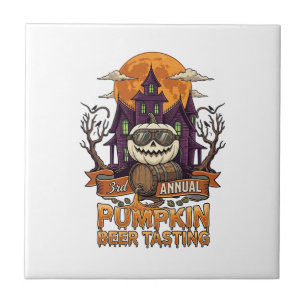 3e jaarlijkse Pumpkin Beer Tasting Halloween Spoke Tegeltje