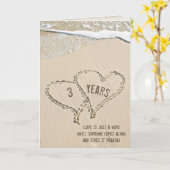 3e Jubileum Beach Hearts Kaart (Gele Bloem)