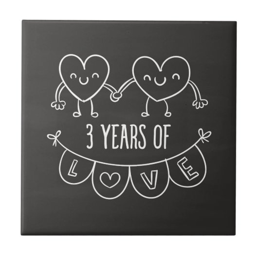 3e Jubileum - Cadeaukrijt Tegeltje (Voorkant)