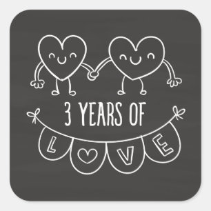3e Jubileum - Cadeaukrijt Vierkante Sticker