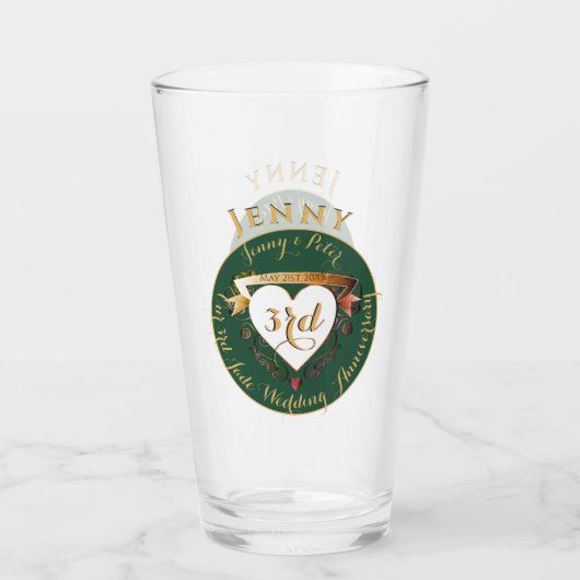 3e Jubileum Jade Color Glas (Achterkant)