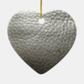 3e Jubileum, leder Jubileum hart Keramisch Ornament (Achterkant)