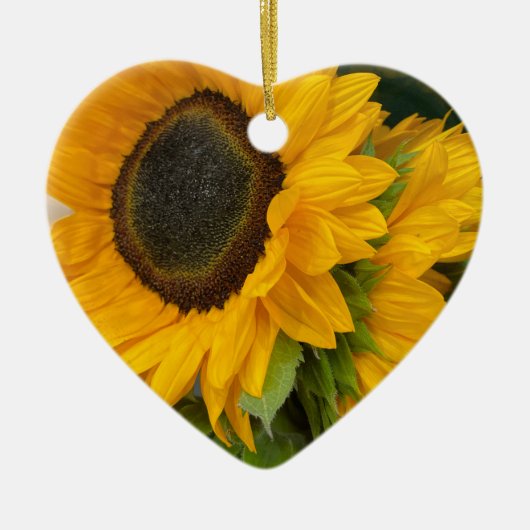 3e jubileum zonnebloem keramisch ornament (Voorkant)