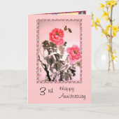 3e jubileumkaart kaart (Gele Bloem)