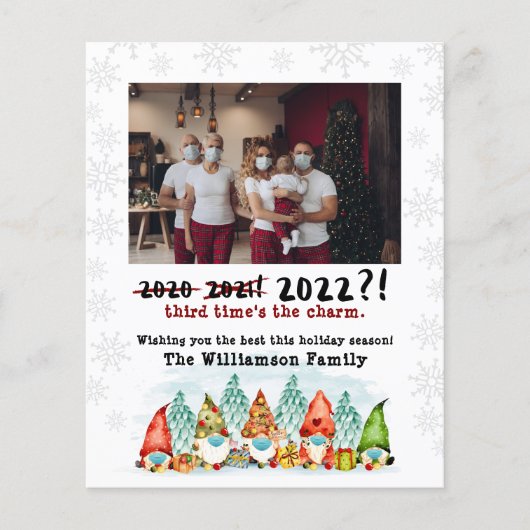 3e keer | 2022 Funny Budget Holiday Photo Card (Voorkant)