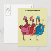3e Kerstdag (Drie Franse kippen) Briefkaart (Voorkant / Achterkant)