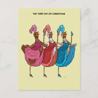 3e Kerstdag (Drie Franse kippen) Briefkaart
