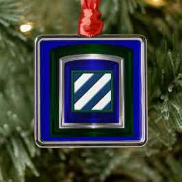 3e kerstversiering infanteriedivisie metalen ornament