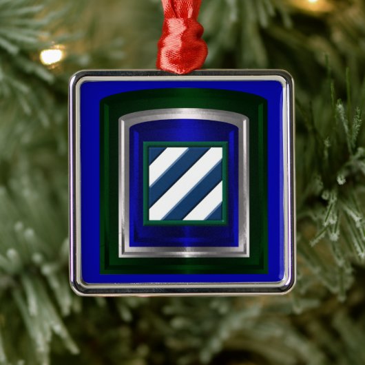3e kerstversiering infanteriedivisie metalen ornament (Boom)