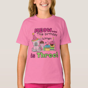3e kitten verjaardag T-shirts en geschenken