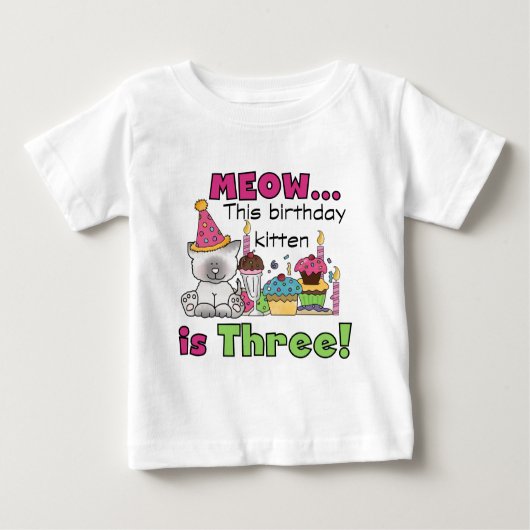 3e kitten verjaardag T-shirts en geschenken (Voorkant)