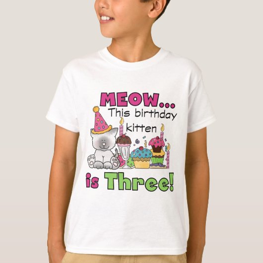 3e kitten verjaardag T-shirts en geschenken (Voorkant)