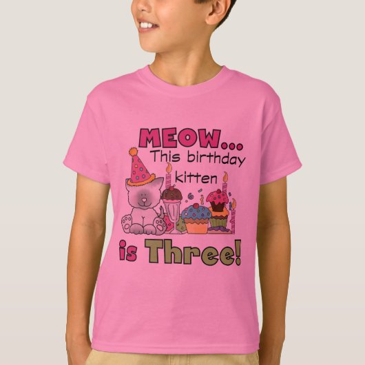 3e kitten verjaardag T-shirts en geschenken (Voorkant)