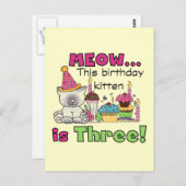 3e kitten verjaardag T-shirts en geschenken Briefkaart (Voorkant / Achterkant)