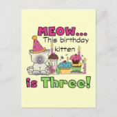 3e kitten verjaardag T-shirts en geschenken Briefkaart (Voorkant)