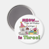 3e kitten verjaardag T-shirts en geschenken Magneet (Voorkant / Achterkant)