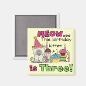 3e kitten verjaardag T-shirts en geschenken Magneet (Voorkant / Achterkant)