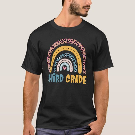 3e klas Boho Rainbow Student Teacher Terug T-shirt (Voorkant)