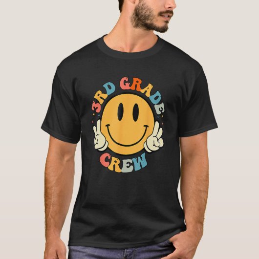 3e klas Crew Retro Groovy Leraar Student Back T T-shirt (Voorkant)