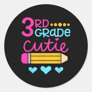 3e klas cutie eerste dag van school terug naar sch ronde sticker