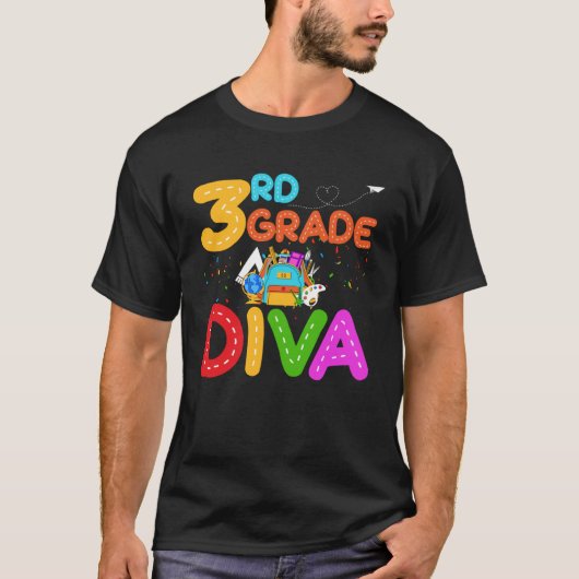 3e klas Diva Eerste Dag van de School T-shirt (Voorkant)