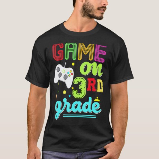 3e klas Game On Third Video Controller Leraar K T-shirt (Voorkant)