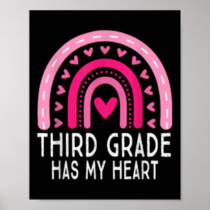 3e klas heeft mijn hart Valentijnsdag les Poster