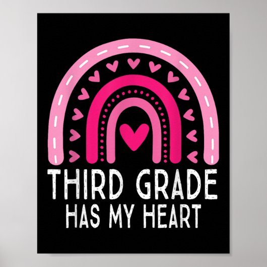 3e klas heeft mijn hart Valentijnsdag les Poster (Voorkant)