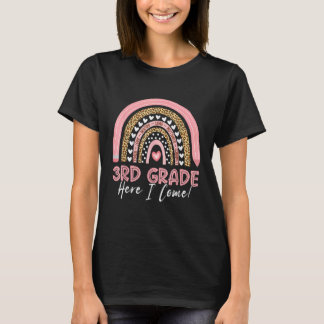 3e klas hier kom ik regenboog luipaard meisjes jon t-shirt