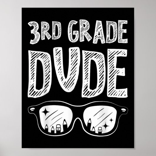 3e klas kerel terug naar school grappig derde klas poster (Voorkant)