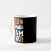 3e klas Kinder eerste dag van schoolslam Dunk Bask Koffiemok (Voorkant links)