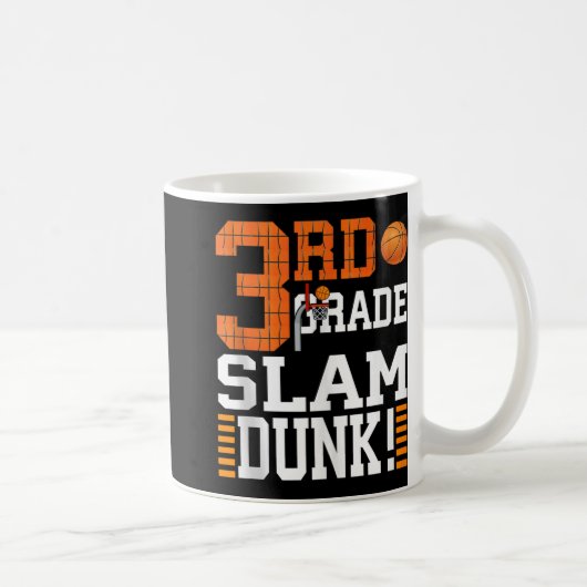 3e klas Kinder eerste dag van schoolslam Dunk Bask Koffiemok (Rechts)