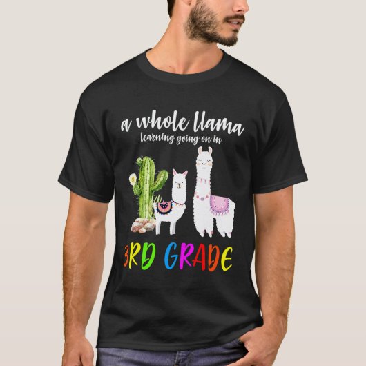 3e klas lama cactus student terug naar school t-shirt (Voorkant)
