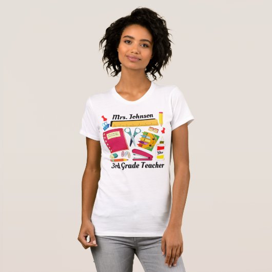 3e klas Leerlingenschool T-Shirt (Voorkant volledig)