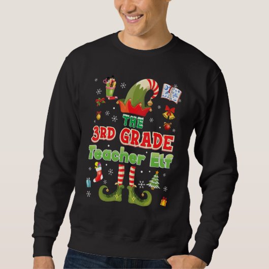 3e klas leraar Elf Squad Kerstmis Derde Krankje Trui (Voorkant)