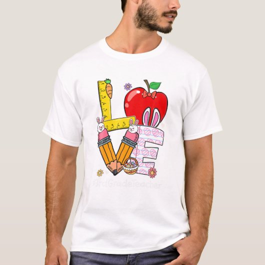 3e klas leraar Grappig Pasen T-shirt (Voorkant)
