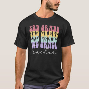 3e klas leraar Retro Groovy 3e klas onderwijs T-shirt