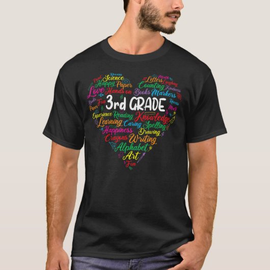3e klas leraar student terug naar school t-shirt (Voorkant)