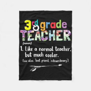 3e klas leraar Terug naar school cadeau 3e klas te Fleece Deken