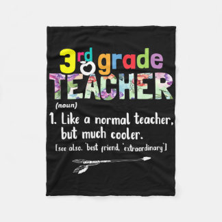 3e klas leraar Terug naar school cadeau 3e klas te Fleece Deken