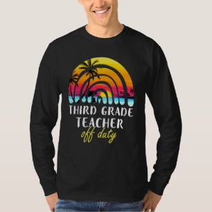 3e klas leraar uit dienst-beach Sunset Rainbow Te T-shirt