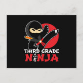 3e klas ninja trap eerste dag terug naar school briefkaart (Voorkant)