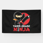 3e klas ninja trap eerste dag terug naar school spandoek (Horizontaal)
