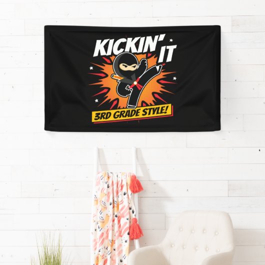 3e klas ninja trap eerste dag terug naar school spandoek (Insitu)