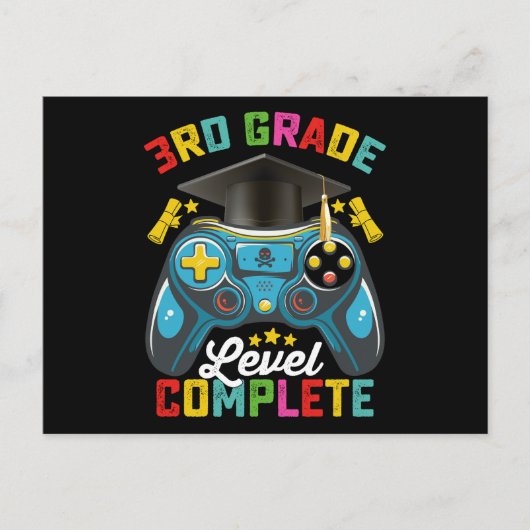 3e klas niveau Complete Afstuderen Gaming Gamer Briefkaart (Voorkant)